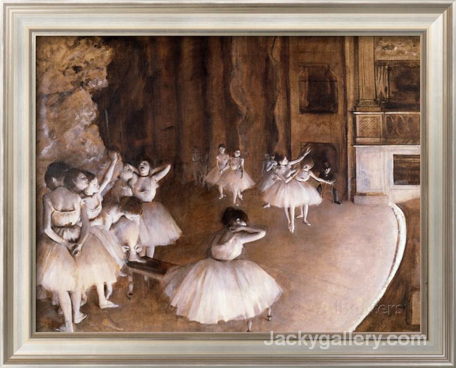 Ballet Rehearsal on the Stage by Edgar Degas paintings reproduction